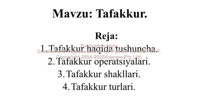 Tafakkur haqida tushunchalar