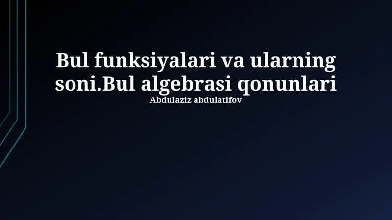 Boolean Funktsiyalari