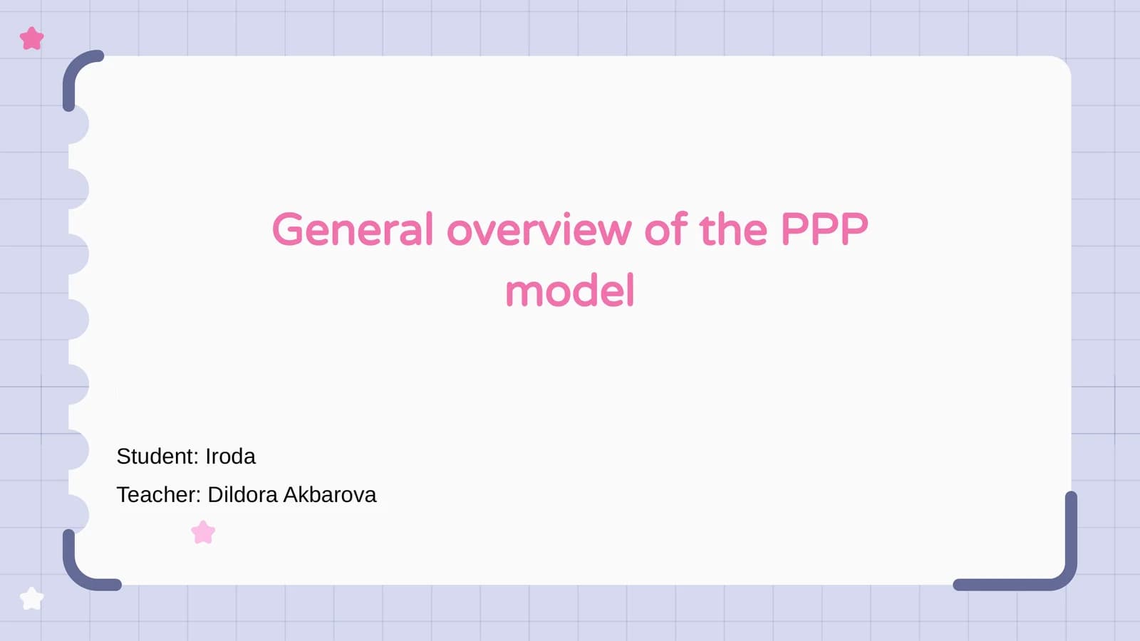 General overview of the PPP model