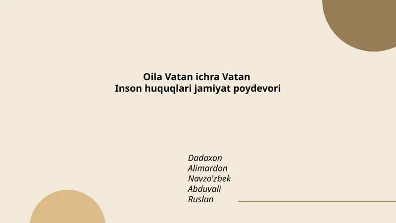 Inson huquqlari jamiyat poydevori