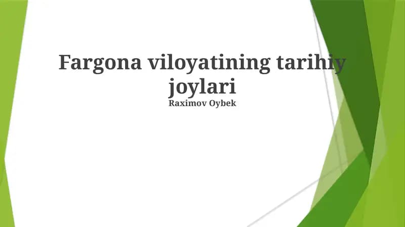Fargona viloyatining tarihiy joylari