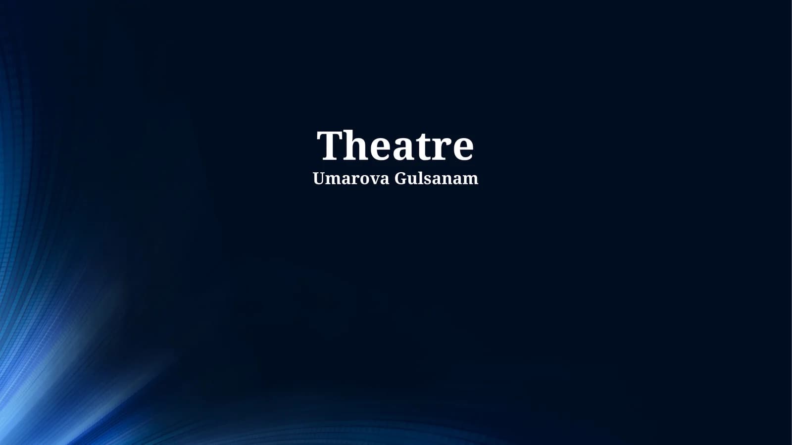 A Journey Through Theatre History and Dramatic Literature
