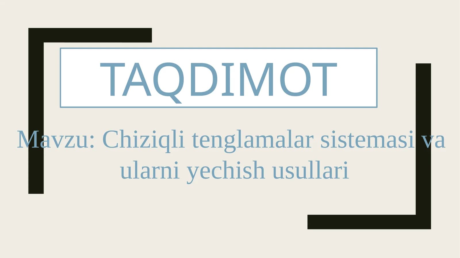 Chiziqli tenglamalar sistemasi va ularni yechish usullari