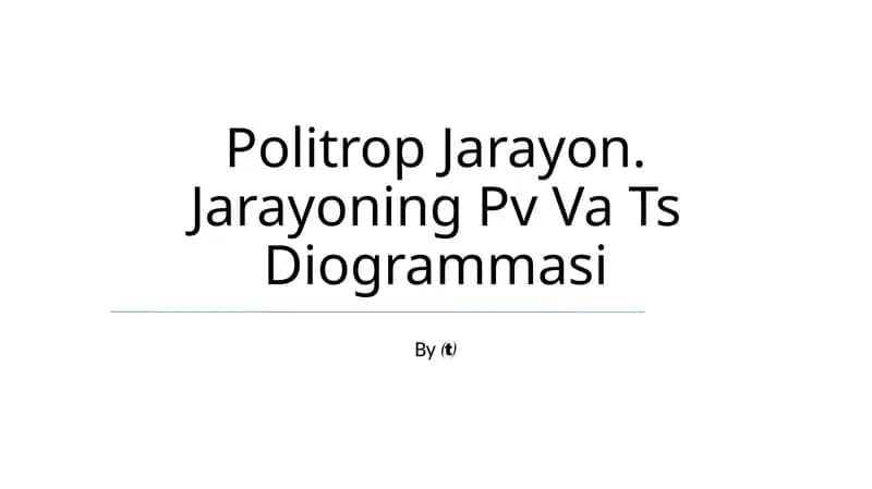 Politrop Jarayon. Jarayoning Pv Va Ts Diogrammasi