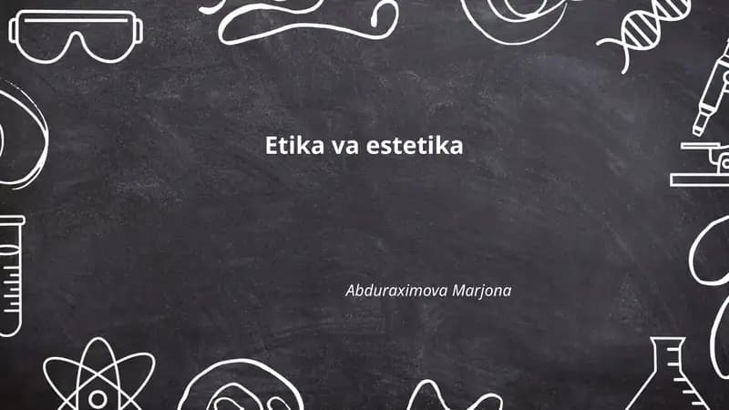Etika va estetika