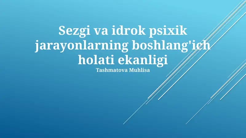 Sezgi va Idrok Ta'riflar