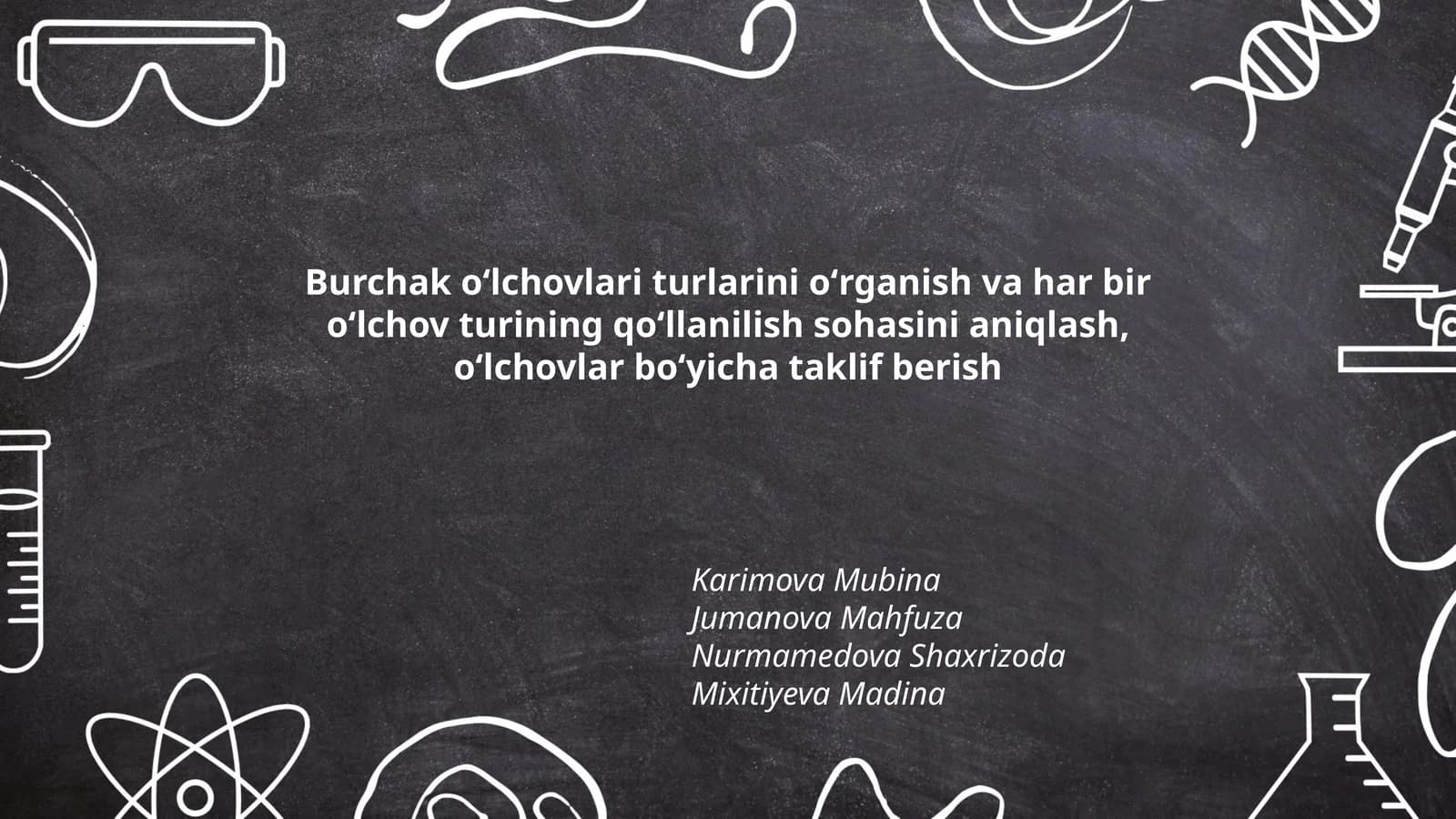 Burchak o'lshevlarining turlari