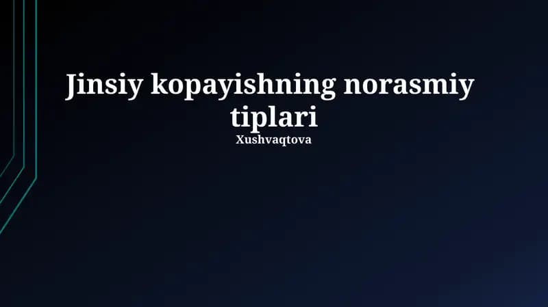 Noan'anaviy jinsiy ko'payish turlari
