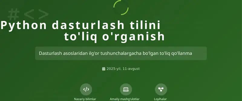 Pythondasturlashtili nito'liq o'rganish
