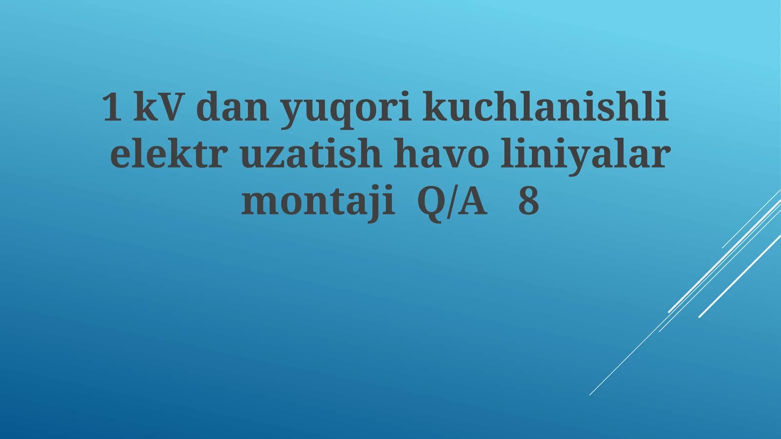 Yuqori Kuchlanishli Havodagi Elektr Uzatish liniyalarini o'rnatish