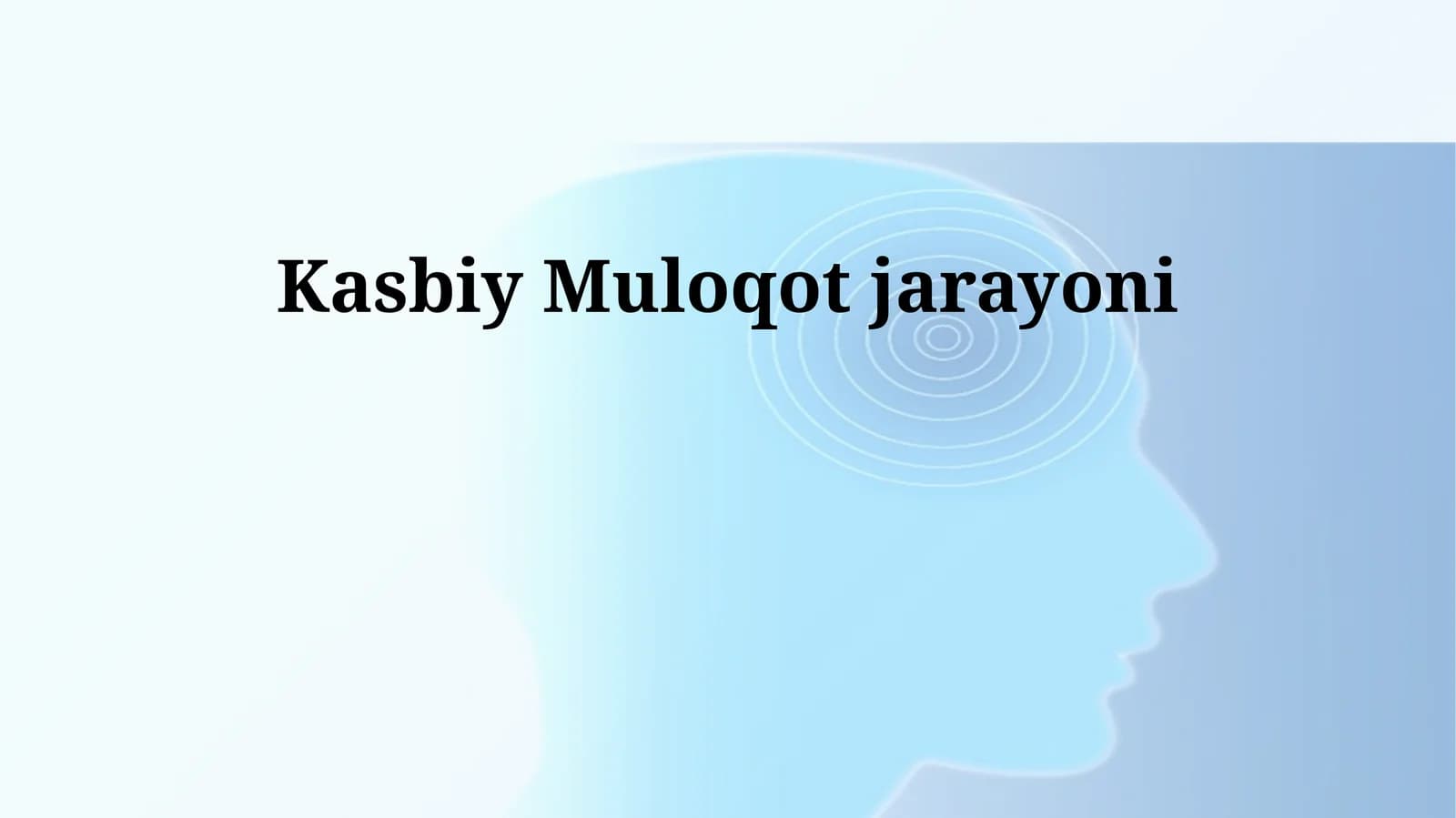 Kasbiy Muloqot jarayoni