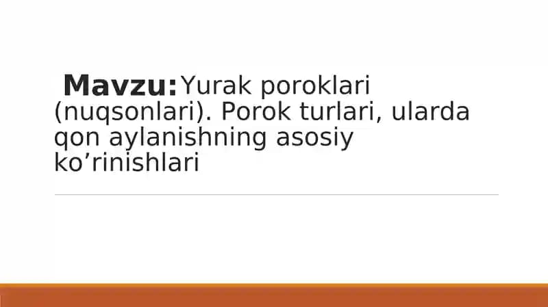 Yurak poroklari (nuqsonlari)