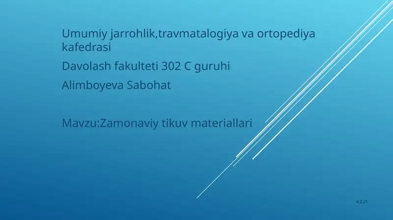 JARROXLIK TIKUV MATERIALLARI