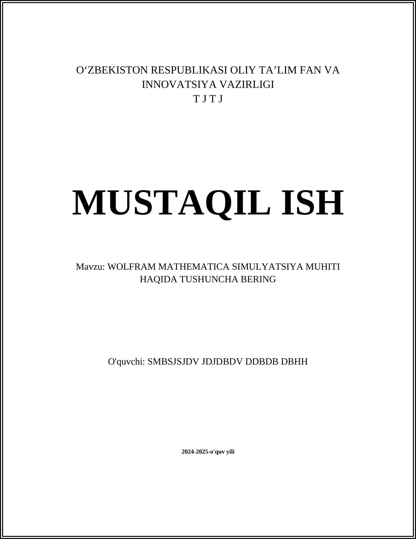Matematika simulyatsiya muhitining asoslari