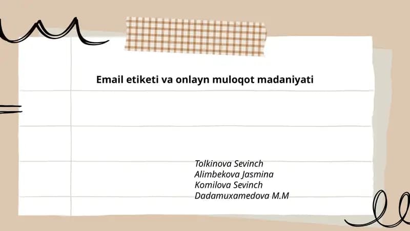 Email etiketi va onlayn muloqot madaniyati