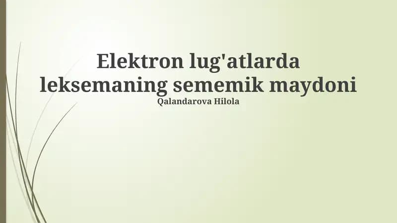 Semantik maydon tahlili metodlari