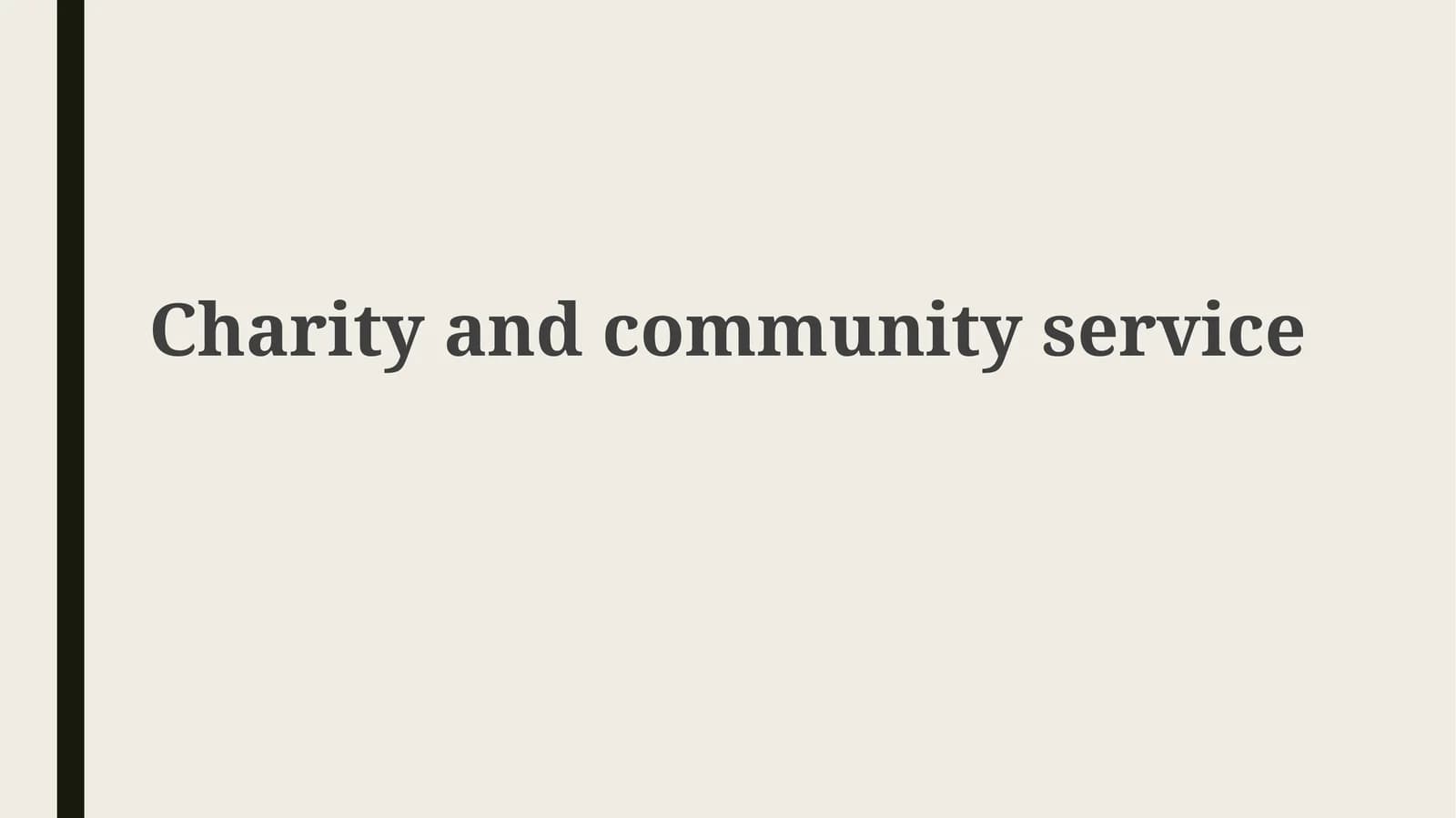 Defining Charity and Community Service