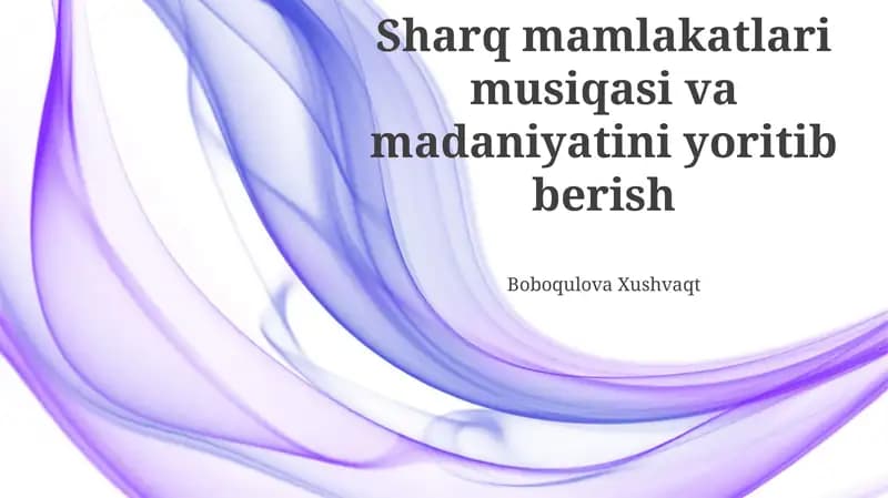 O'zbekistonning boy musiqa merosi