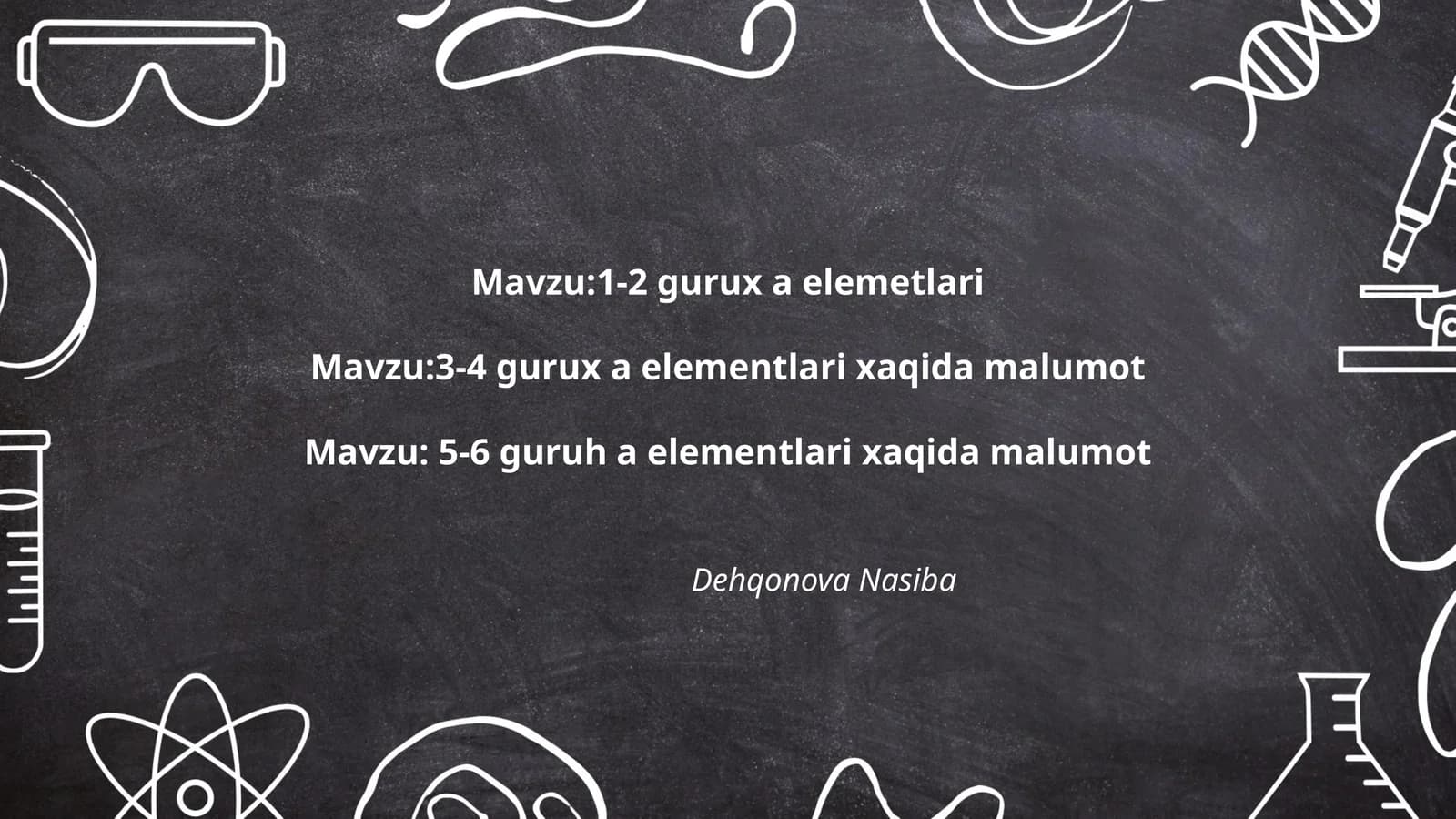 1-guruh A elementlari kimyoviy xossalari