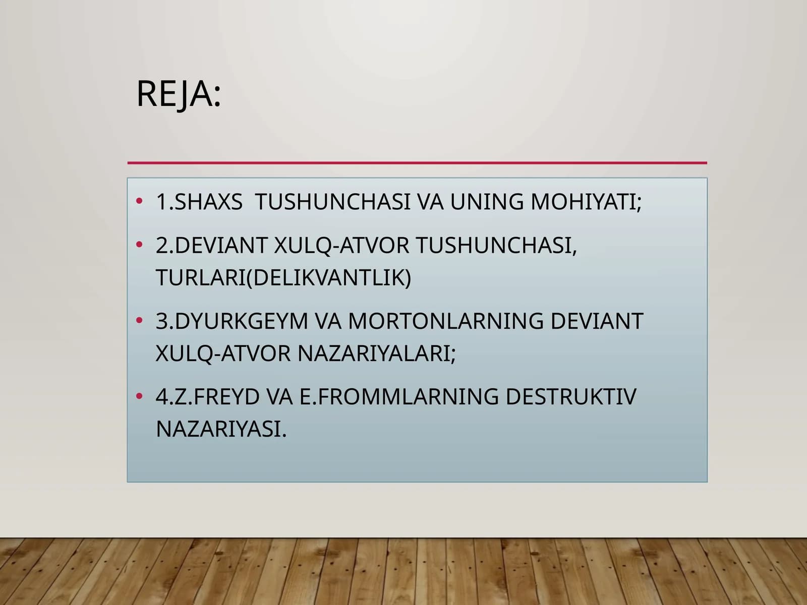 SHAXS TUSHUNCHASI VA UNING MOHIYATI