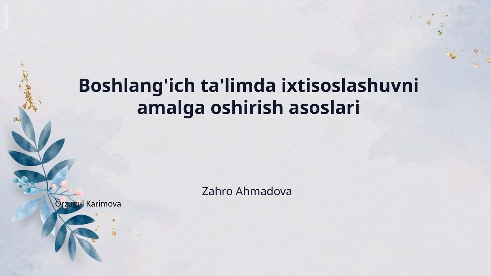Boshlang'ich ta'limda ixtisoslashuvni amalga oshirish asoslari