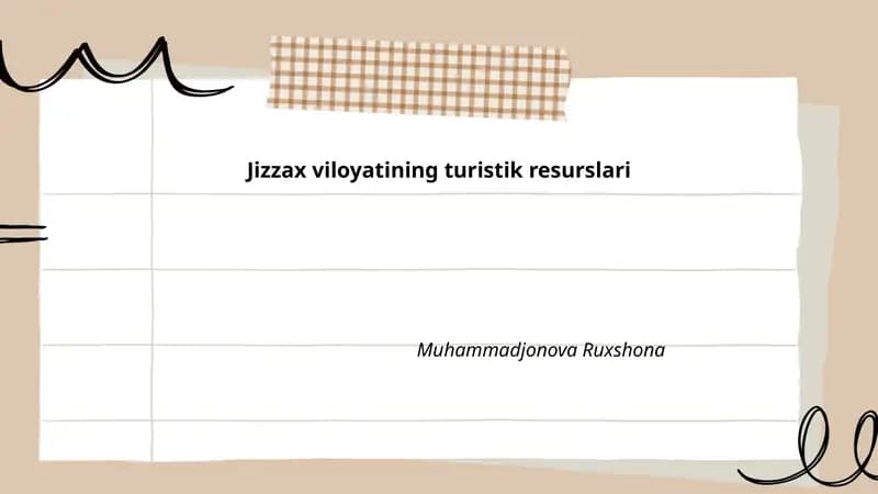 Jizzax viloyatining turistik resurslari