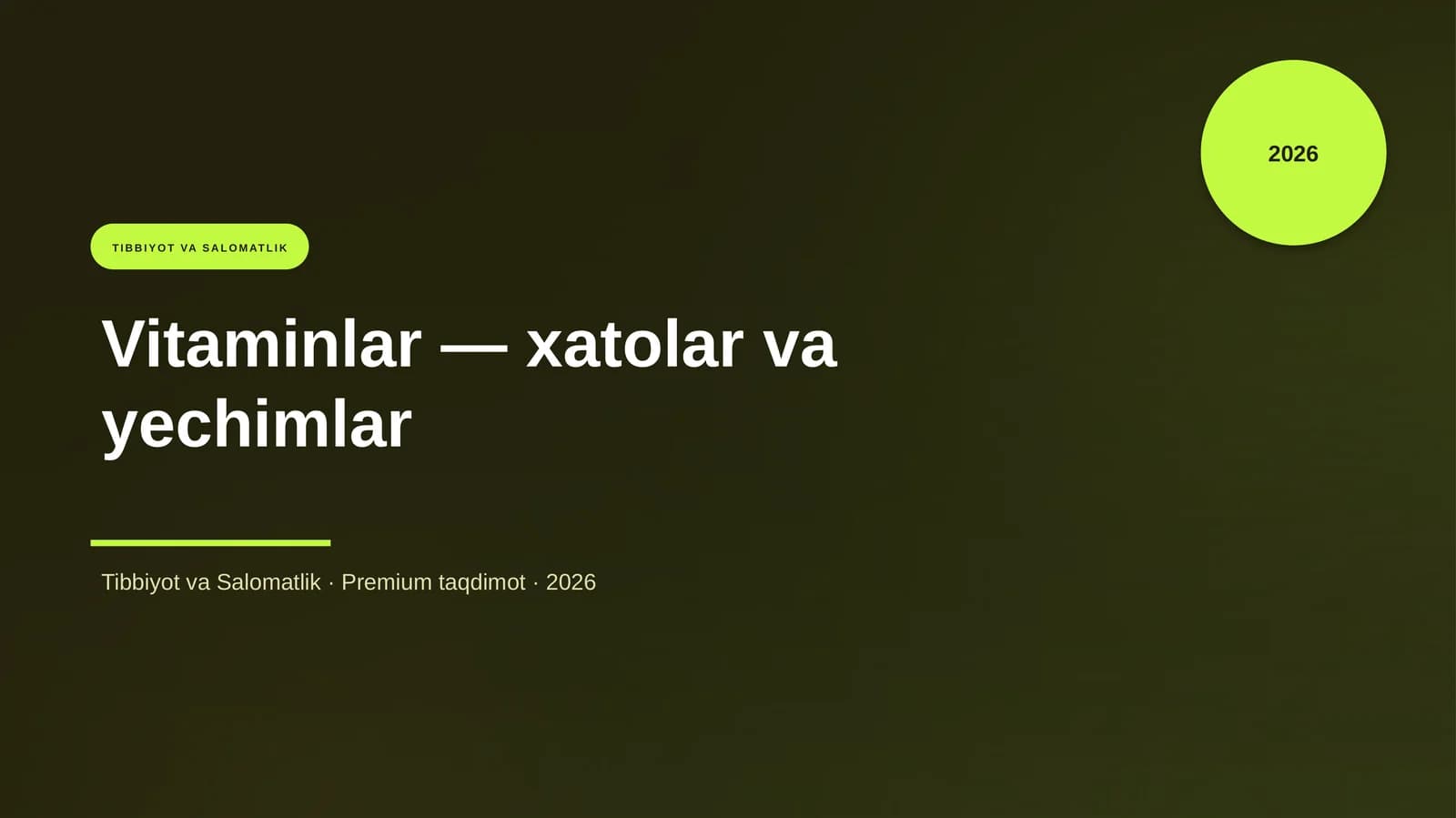 Vitaminlar — xatolar va yechimlar
