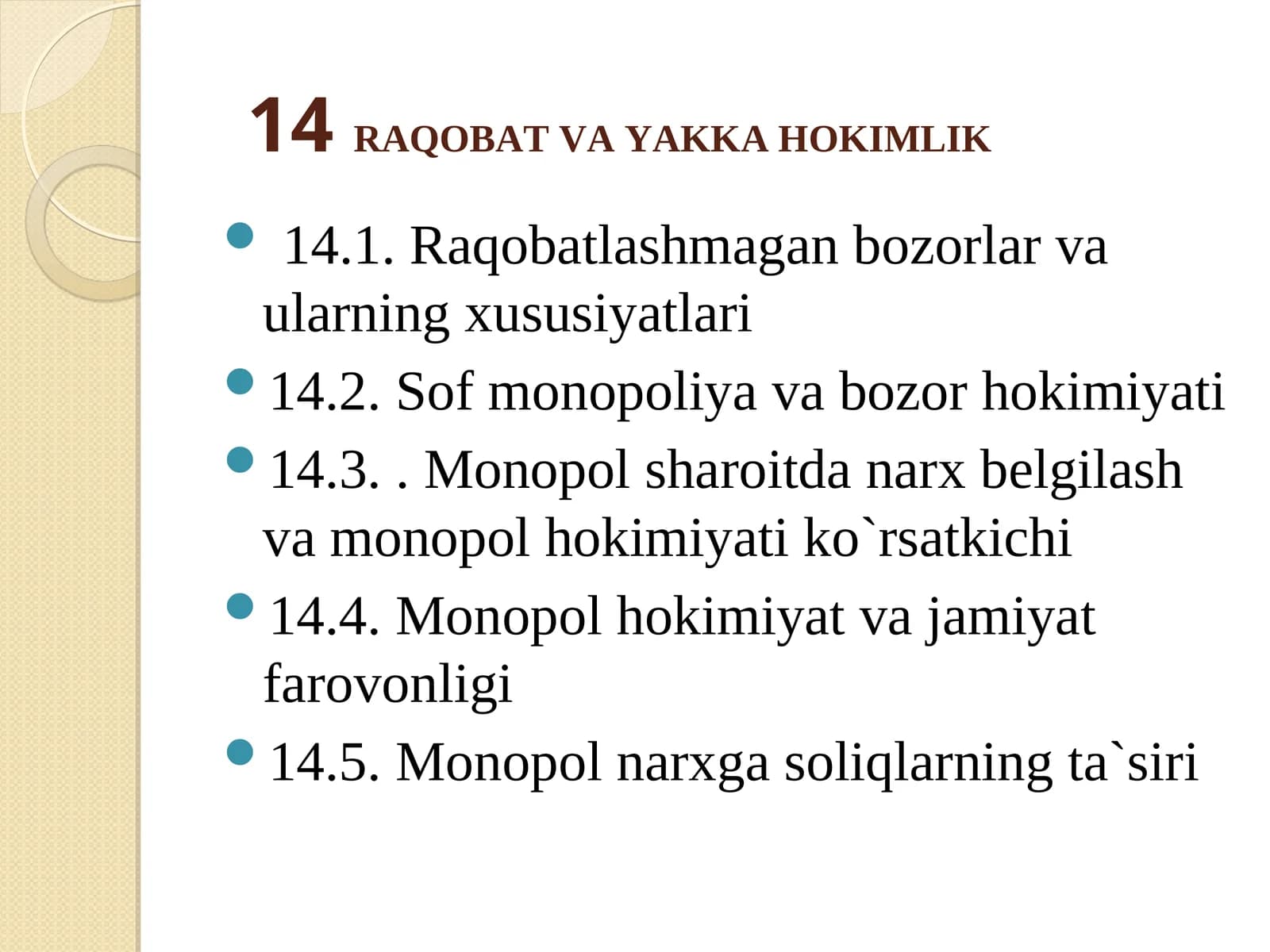 Raqobat va Monopoliya Tushunchasi