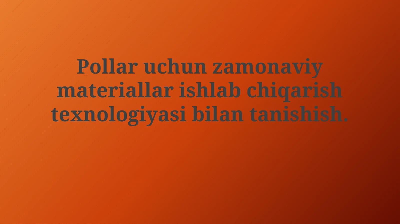 Zamonaviy pol qoplamalari