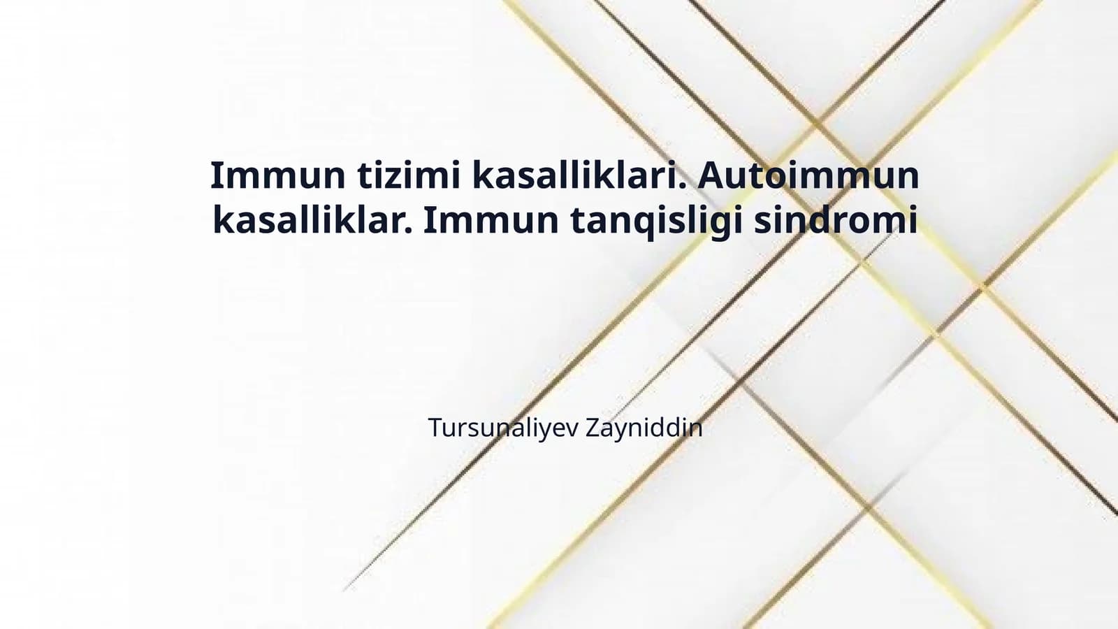 Immun tizimi kasalliklari. Autoimmun kasalliklar. Immun tanqisligi sindromi