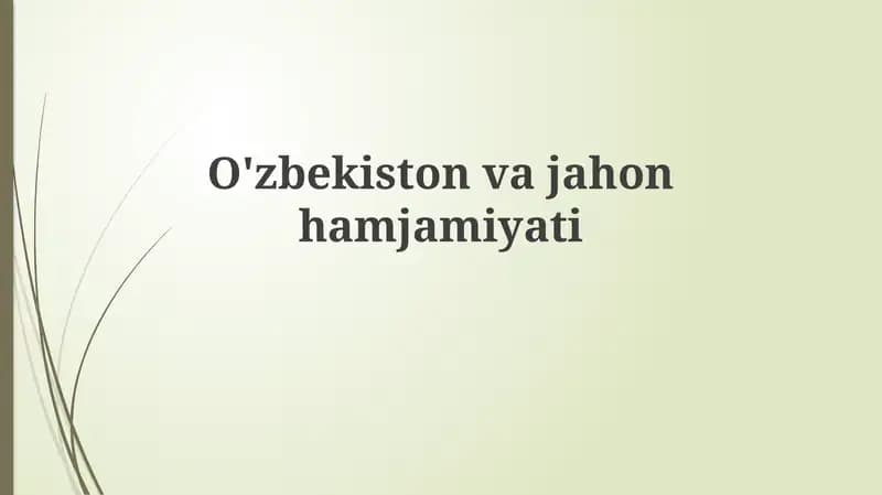 O'zbekistonvajahonhamjamiyati