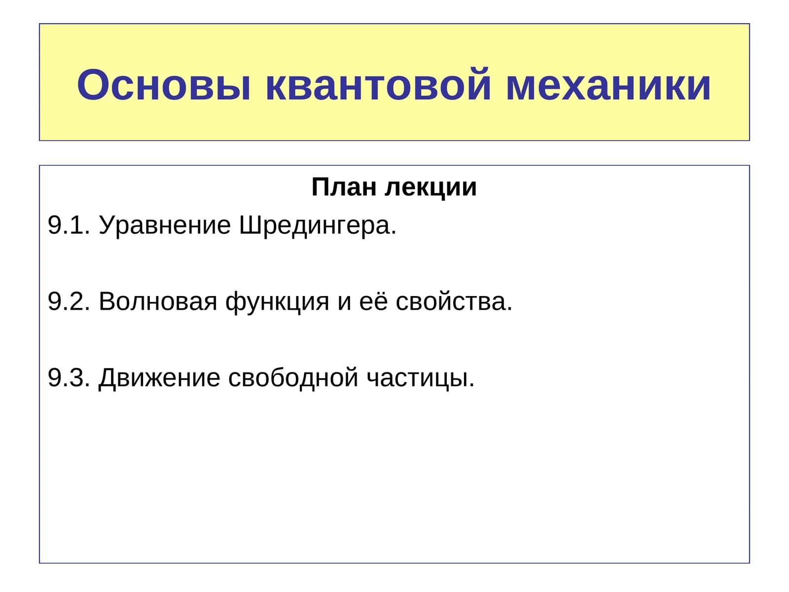 Основы квантовой механики