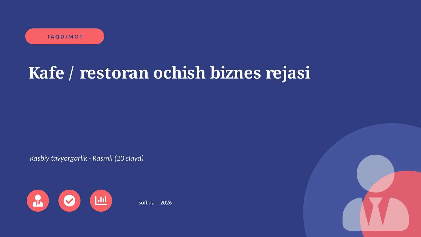 Kafe / restoran ochish biznes rejasi