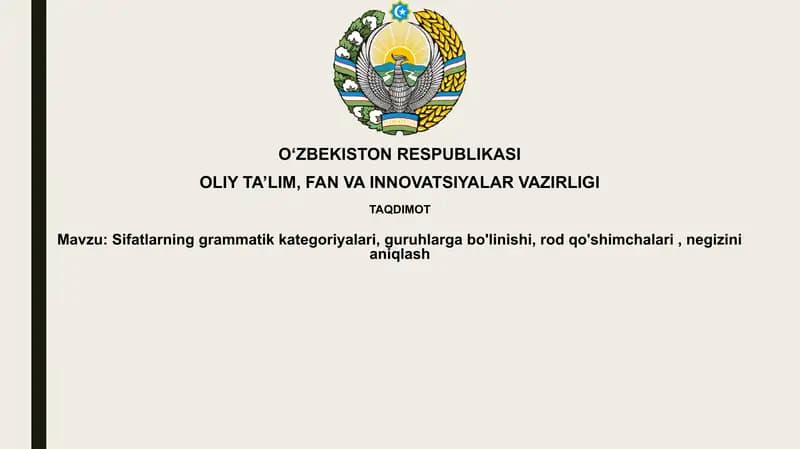 Sifatlarning grammatik kategoriyalari