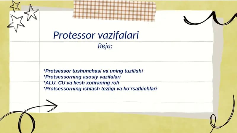 Protsessor vazifalari