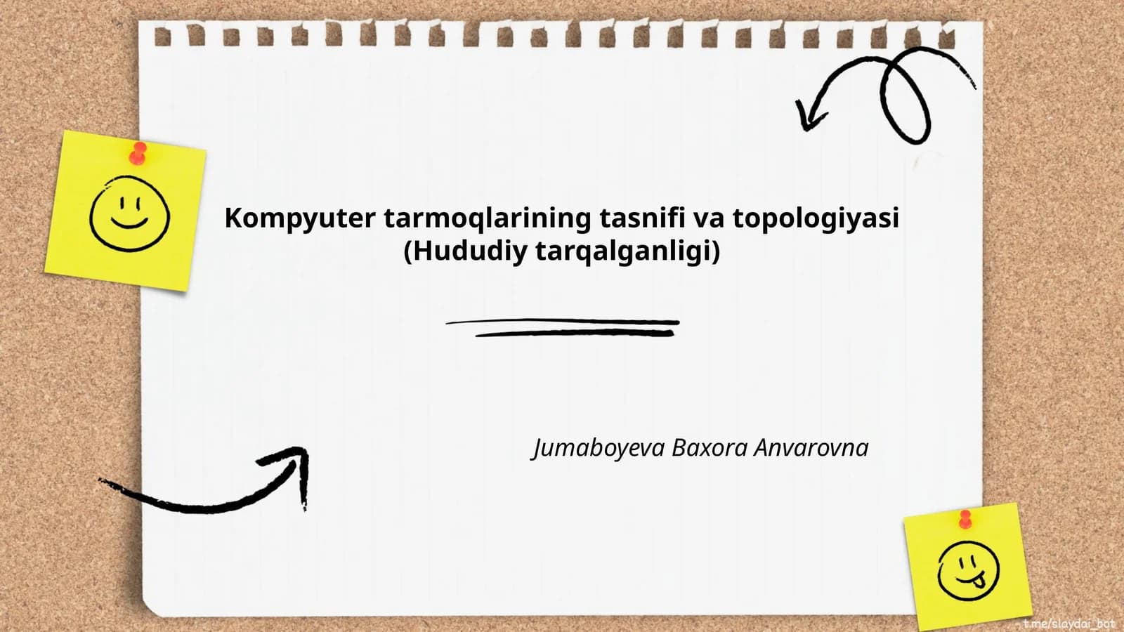Kompyuter tarmoqlarining tasnifi va topologiyasi (Hududiy tarqalganligi)