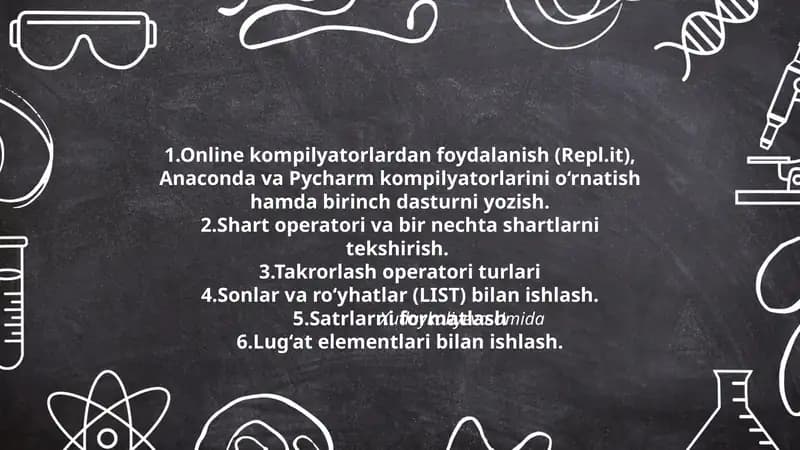 Anaconda va Pycharm kompilyatorlarini o‘rnatish