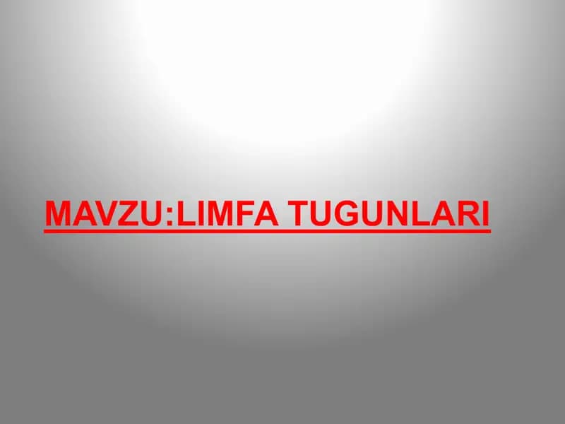 Limfa tugunlari