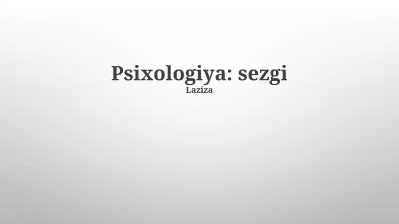 Psixologiya: sezgi