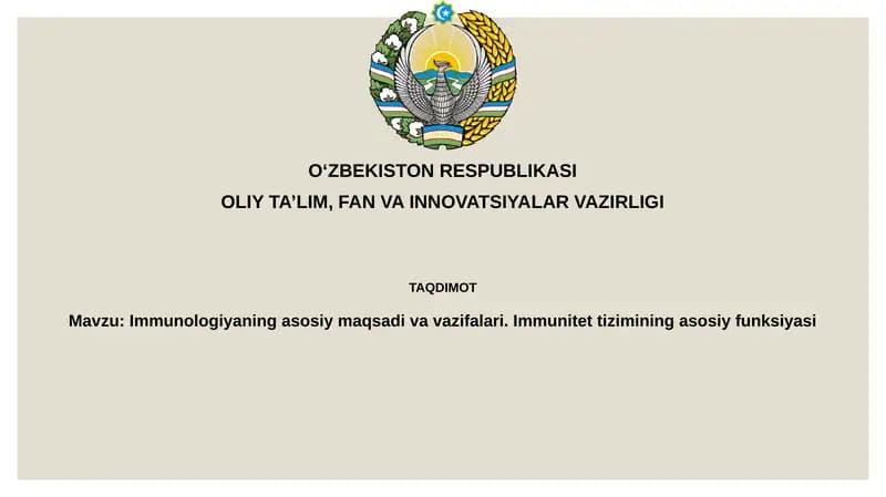 Immunologiyaning asosiy maqsadi