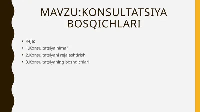 Konsultatsiya bosqichlari