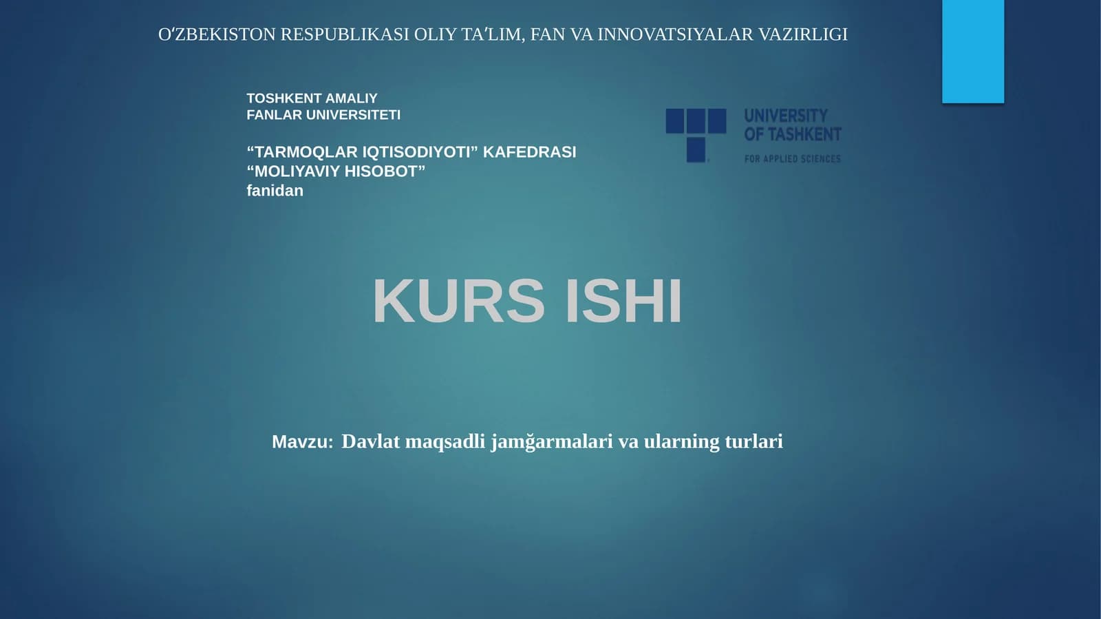 Davlat maqsadli jamğarmalari va ularning turlari