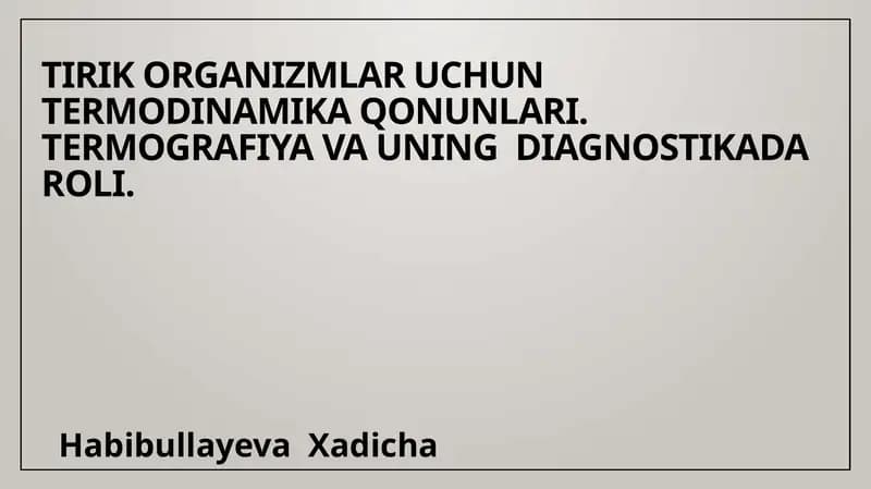 Termografiya va undagi diagnostika