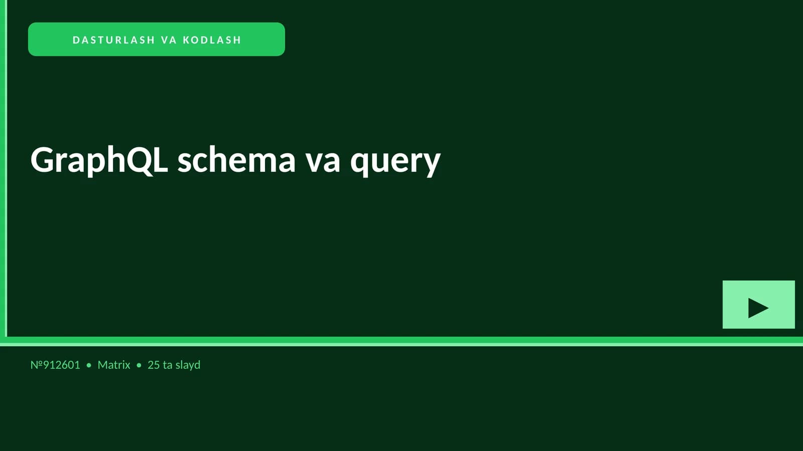 GraphQL schema va query