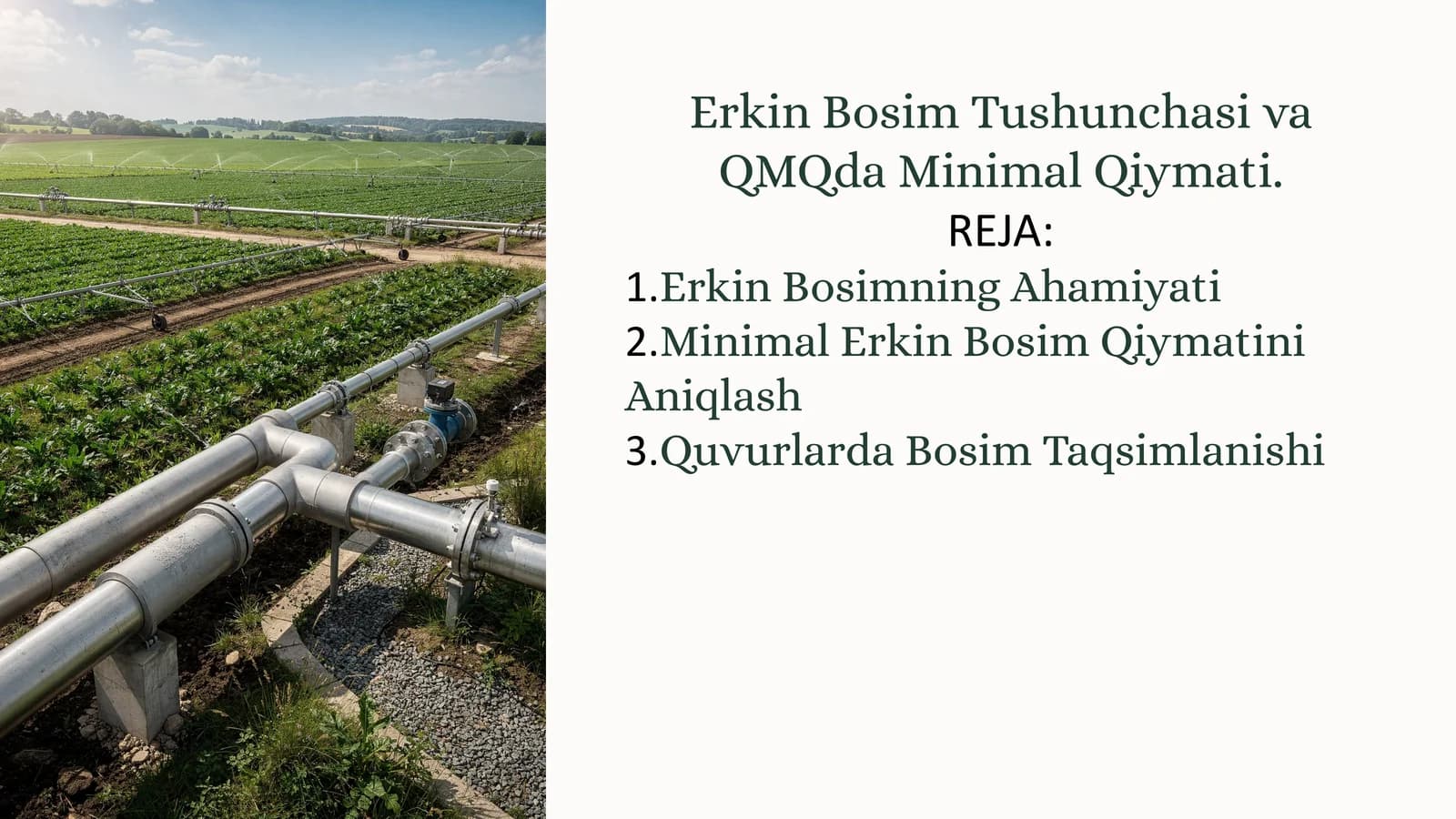 Erkin Bosim Tushunchasi va QMQda Minimal Qiymati
