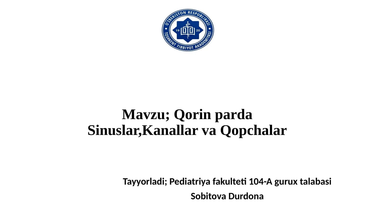 QorinpardaSinuslar,KanallarvaQopchalar