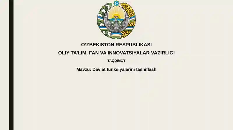 Davlat funksiyalarining tasniflash