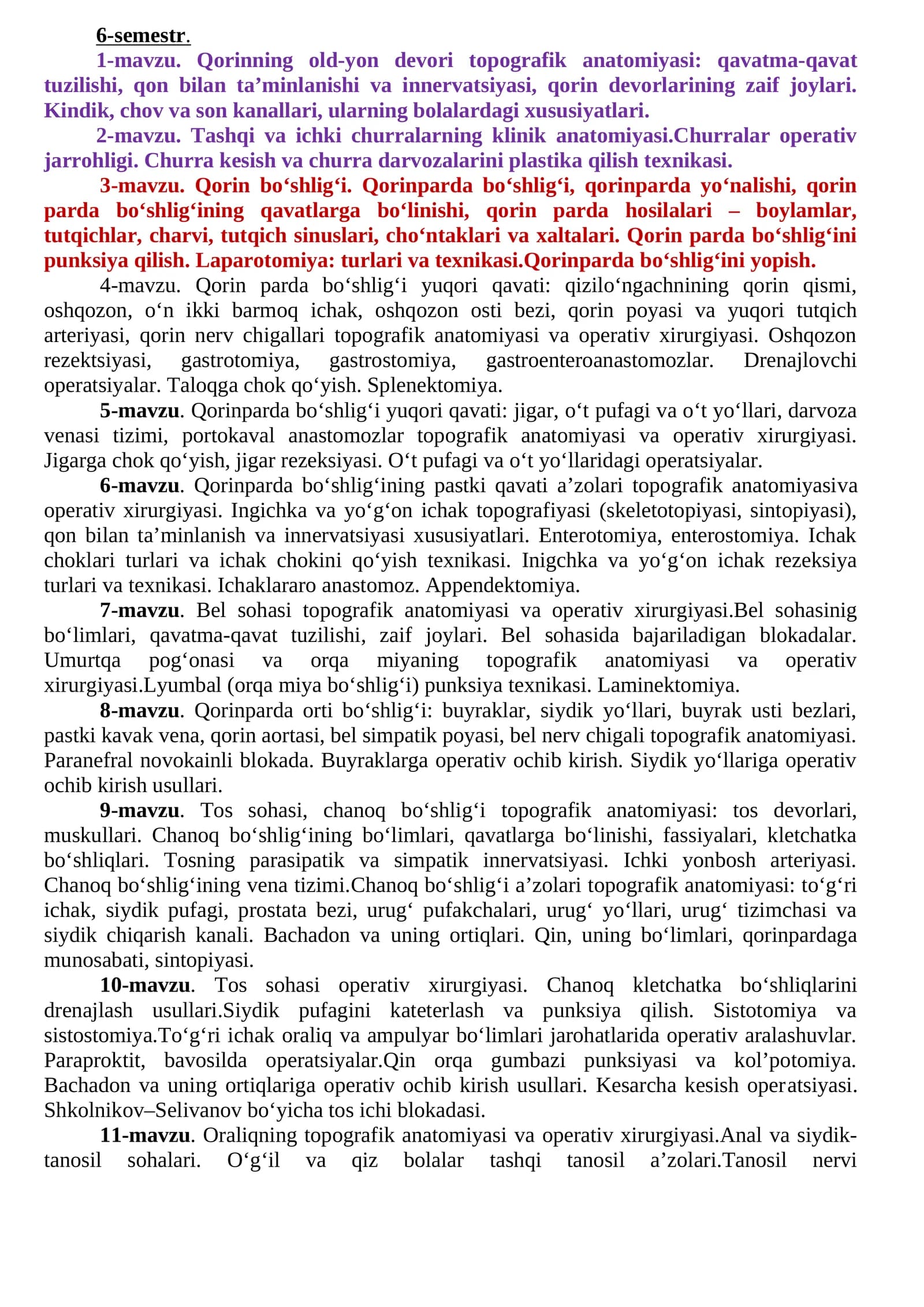 Qorin topografik anatomiyasi