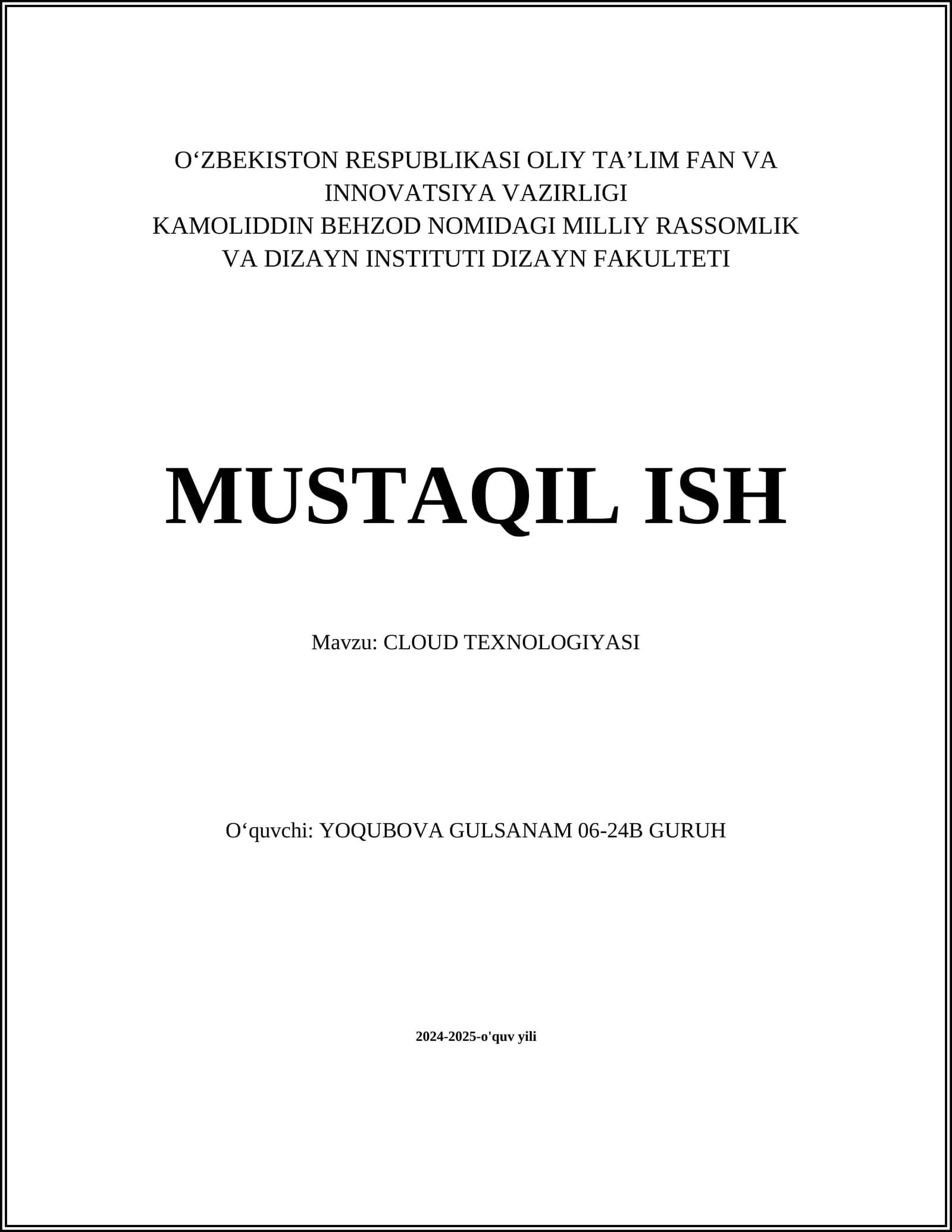 Bulut hisoblash texnologiyalari