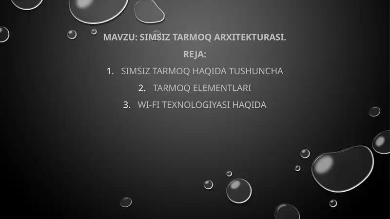 Simsiz tarmoq arxitekturasi